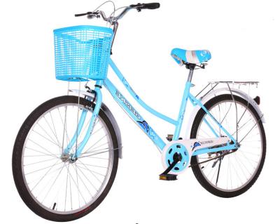 China Popular High Quality Steel Lady Bike City 24 Inch Princess Lady Bicycle Women City Bikes With Basket for sale