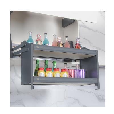 China Manufacturer Direct Selling Kitchen Viable Hardware Shelf Lifting Drop Down Basket for sale