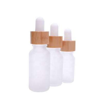 China Eco-Friendly Perfume Cosmetic Eco-Friendly Empty Clear Nature Lotion Package Dropper Frosted Glass Bottle 20ml for sale