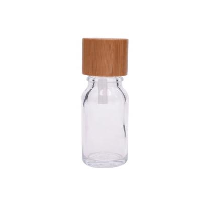 China Recycled Empty 10ml Essential Oil Bottle Stock Materials Bottle 10ml Bamboo Glass Bottle Bamboo Essential Oil Clear Wood for sale