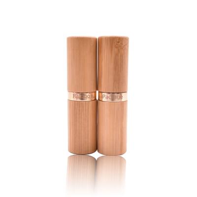 China double wall empty bamboo lipstick tube, 3ml gold bamboo lipstick tube/natural bamboo packaging 4.5g 12.1mm tube for sale