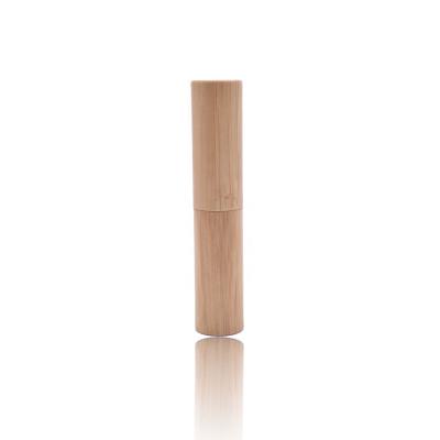 China Double Wall 2021 Empty Bamboo Lipstick Tube , Organic PP Lipstick 3ml / Natural Bamboo Packaging 3.5g 9mm Tube for sale