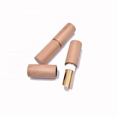 China Recycled Materials Wholesale 3.5g 11.1mm Bamboo Cosmetic Organic Natural Empty Tube Lipstick Packaging for sale