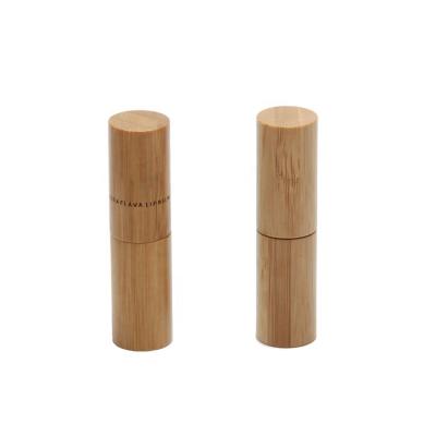 China Eco Friendly Lip Balm Lipstick Tube Packaging 12.1mm Matte Silver Empty Organic Bamboo Lipstick Tubes With Logo for sale