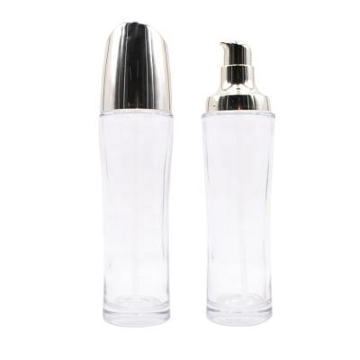 China Wholesale Cosmetic Clear Glass Lotion Packaging 30ml 40ml Serum Lotion Bottles Glass Lotion Pump Bottle for sale