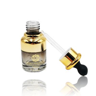 China Luxury Refillable Glass Oil Dropper Bottle, Aluminum Shoulder Painted 20ml Glass Bottle Cosmetic Dropper For Base for sale