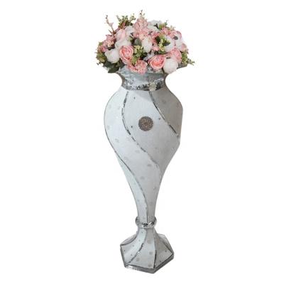 China CLASSIC Home European Luxury Fiberglass Style Flower Vase For Wedding Party And House Decor for sale