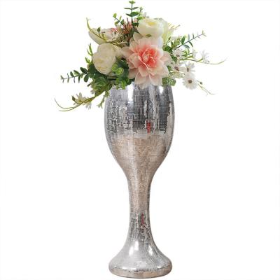 China Nordic modern luxury decorative flower style vase glass vase flower pot for dry flower for sale