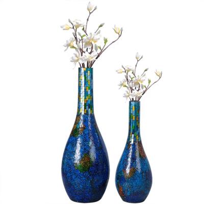 China Modern Centerpiece Flower Decorative Stained Glass Vases in Pot Stained Glass Vase for sale