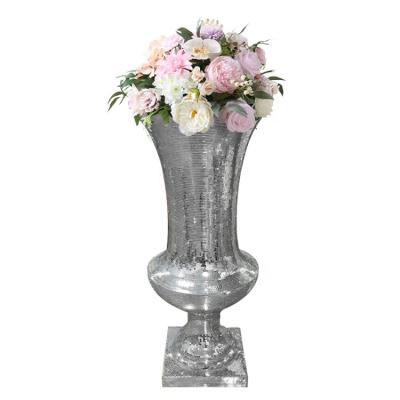 China Fancy Vase Tall To Large Flower Modern Tiny Glass Vase Silver Wedding For Home Decor Flower Pot for sale