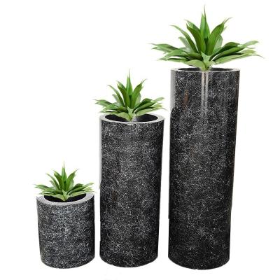 China Europe Wedding Finish Home Decor Fiberglass Flower Pot Decorative Marble Vase for sale