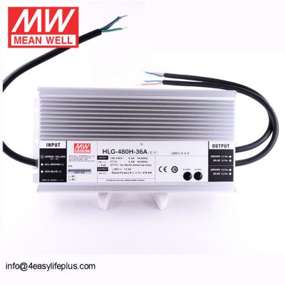 China 480W 36V 13.3A MeanWell Constant Voltage LED Driver Transformer HLG-480H-36A 0~10V PMW LED Driver HLG-480H-36A for sale