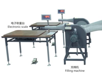 China De Werkende Lijst van Sofa Factory Fiber Filling Machine met Schaal Grey Color Te koop