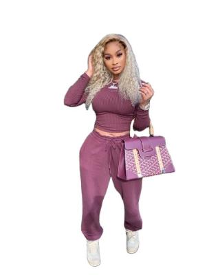 China Waterproof Women's Causal Pink Color Loose 2 Patches Drawstring Jogger Sweatpants Shears Deep Two Piece Set for sale