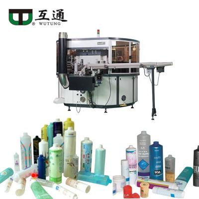 China Factory Wutung Printed Automatic Lip Gloss Tube Screen Printers Printing Machine For Plastic Jar Pen Cosmetics Centrifugal Cap Glass for sale