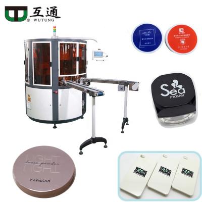 China Factory Wutung printing machine UV automatic hot stamping silk screen printers for cap flat surface cover cosmetic powder contract for sale