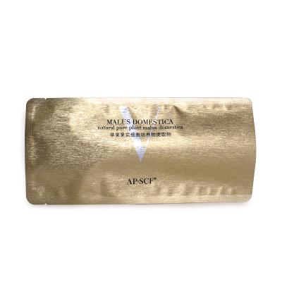 China Moisture Proof Gold Brushed Film Smell Proof Aluminum Heat Seal Bags For Facial Mask Packaging for sale