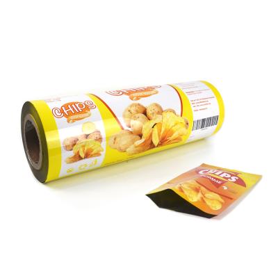 China Aluminum Foil Food Wrapping Moisture Proof Film / Plastic Printed Laminated Wrapping Film Roll For Potato Chips for sale