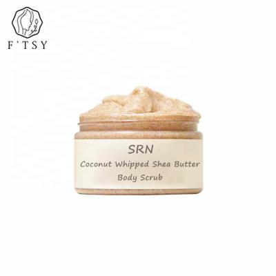 China Private Label Exfoliator Exfoliating Moisturizing Coconut Whipped Shea Butter Body Scrub For Skin Care for sale