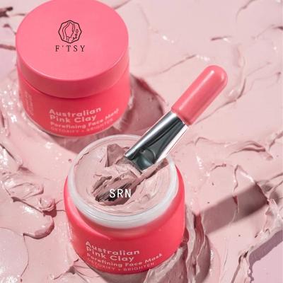 China Moisturizer Private Label Pore Refining Natural Deep Cleansing Australian Pink Clay Face Mask for sale