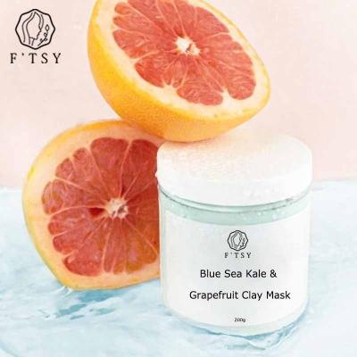 China Private Label Moisturizer Cleanser Smoothing Sea Kale and Grapefruit Clay Face Mask For Skin Blue Care for sale