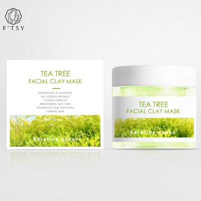 China Private Label Tea Tree Oil Mud Softening Organic Face Mask Moisturizer Firming Skin Care Collagen Nourishing Clay Mask for sale