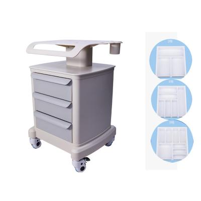 China Factory Price ABS Mobile Dental Cabinet Trolley ABS Medical Trolley with Wheels for Dental Ultrasonic Scalpel with Drawer for sale