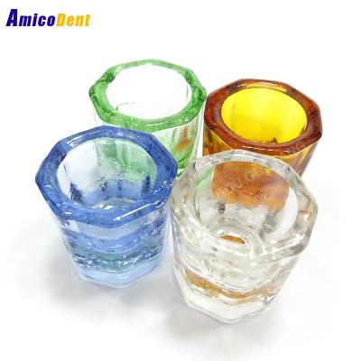 China Factory Price Autoclavable Amicodent Dental Dappen Dish Octagonal Crystal Dappen DENTAL GLASS CUP DAPPEN DISH for sale