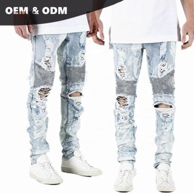 China Men's Super Skinny Destroyed Destroyed Pants OEM Brands Private Label Breathable Biker Jeans Men's Breathable Jeans Styles 269 for sale