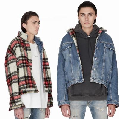 China OEM Custom Made High Quality Stylish Sherpa Breathable Winter Baring Reversible Sherpa Jacket for sale