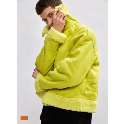 China Men's Breathable Custom Stock Private Label OEM Fleece Lapel Dropshipping Oversized Jacket for sale