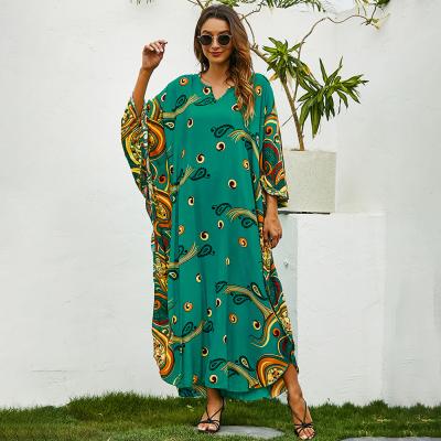 China Hot Selling Anti-wrinkle 2021 Plus Size Maxi Long Floral Muslim Dresses For Women Wholesale Guangzhou for sale