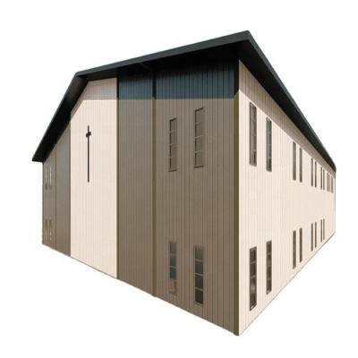 China Small Prefab House Apartment Steel Fabricated Steel Structure Office Commercial Church for sale