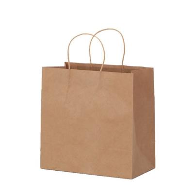 China Shop Recycled Kraft Paper Materials Cheap Price Logo Printing Small Disposable Custom Matte Bag for sale