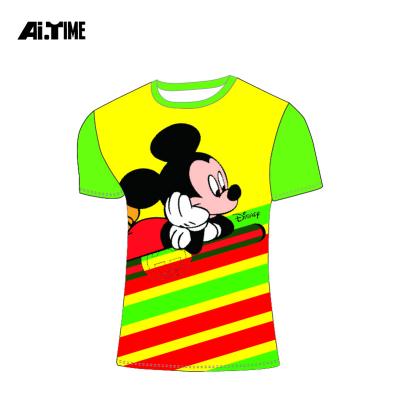 China Custom Anti-wrinkle Mickey Mouse Mens T-shirt Printing Quick-Drying Fabric for sale