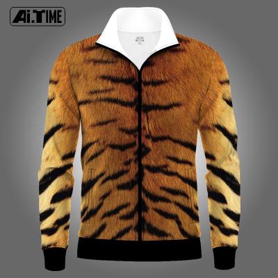 China Custom Wholesale Mens 3D-printing Tiger Jacket Spring Autumn Baseball Clothing Uniform QUICK DRY for Men and Youth Student for sale