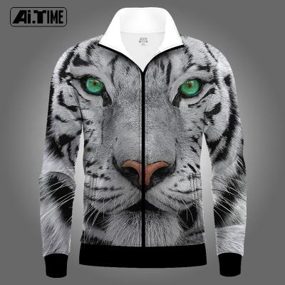 China QUICK DRY men's jacket tiger print spring and autumn baseball youth uniform and student clothing wholesale customization for sale