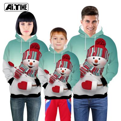 China QUICK DRY Wholesale Custom Parent-child Apparel Outfits Santa Claus Fashion Sweaters Family Christmas Costumes Hoodie Kids Adult Sweatshirt for sale