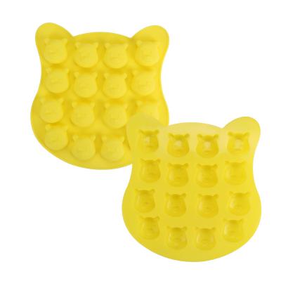 China 16 Grid Cute Bear Pudding Chocolate Viable Cake Mold Cake Decorating Silicone Mold for sale