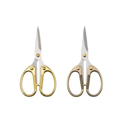 China Retro Paper Cut Household Paper Cut Threaded Stainless Pointed Small Scissors for sale