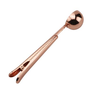 China Viable Hot Sale Coffee Scoop With Bag Clip Stainless Steel Coffee Bean Measuring Scoop for sale