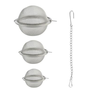 China WITH LID Mesh Tea Infuser Brewing Balls Stainless Steel Tea Strainer, Tea Maker With Chain for sale