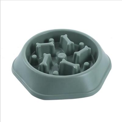 China Amazon Sustainable Plastic Non-Slip Pet Food Bowl Anti-Clog Slow Stop Bloat Slow Feeder Dog Bowl for sale