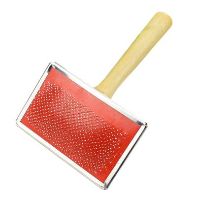 China Sustainable Stainless Steel Pin Comb Wooden Pet Hair Remover Pet Cleaning Brush With Roller Reusable Brush for sale