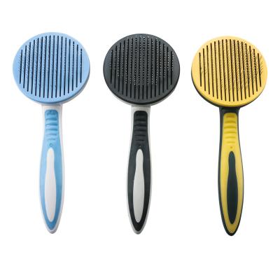 China Cat Soft Slicker Long Pin Pet Grooming Dog Self Cleaning Pet Hair Remover Viable Cleaning Brush for sale