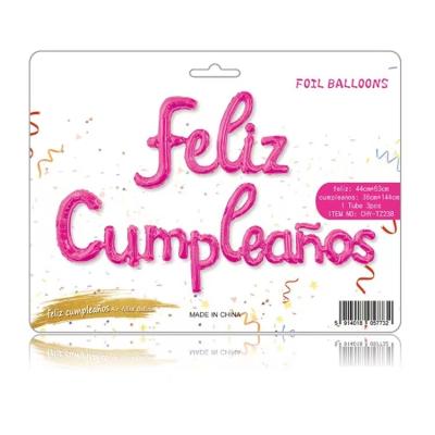 China Handwriting Letter Alphabet Happy Birthday Sign in Spanish Feliz Cumpleanos Garland Birthday Party Decorations Supplies for sale