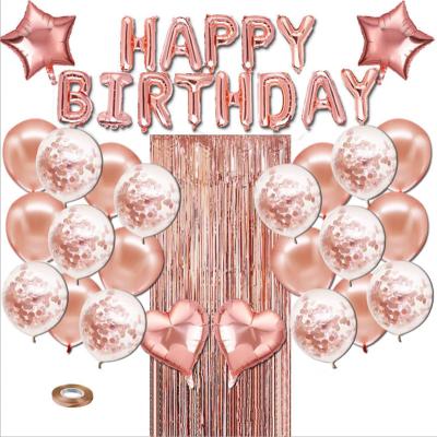 중국 Birthday Party Supplies Banner Rose Gold Foil Birthday Decorations Happy Birthday Balloons Tassels and Ribbons for All Ages Birthday Party Supplies 판매용