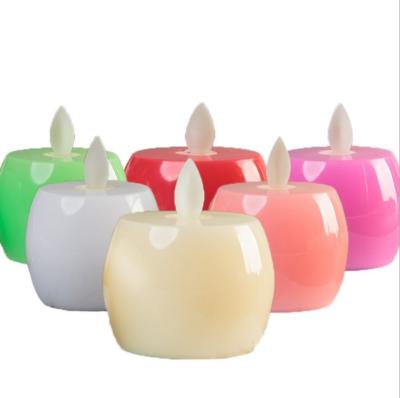 Chine Battery Operated Oval Moving Flame LED Candle Apple Shaped LED Candle With Moving Flame Creative Christmas Decoration Light à vendre