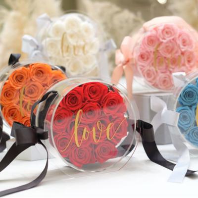 China Fresh Flower Rose Decoration Never Withered Handmade Luxury Flower With Beautiful Heart Design Creative Gift For Valentine's Day for sale