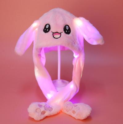 Chine Funny Glow in Motion Glowing COMMON and LED Plush Rabbit Hat Ear Moving Bunny Hat Cap à vendre